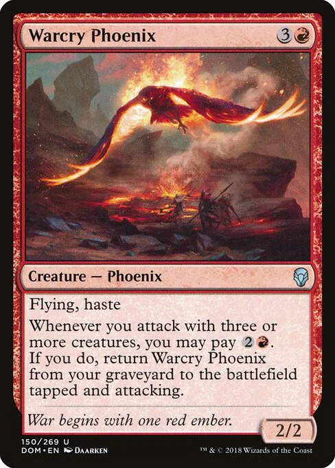Warcry Phoenix, carta Magic di tipo Creature — Phoenix illustrata da Daarken