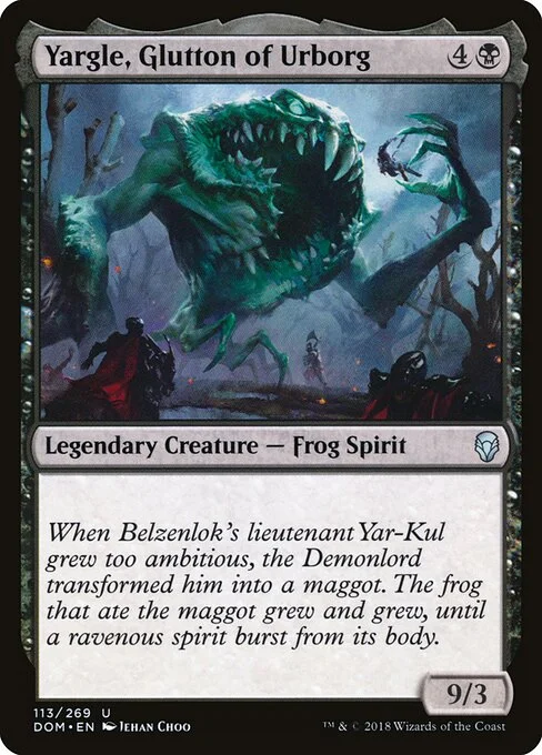 Yargle, Glutton of Urborg, carta Magic di tipo Legendary Creature — Frog Spirit illustrata da Jehan Choo