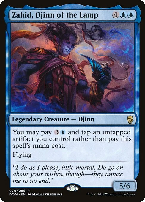 Zahid, Djinn of the Lamp, carta Magic di tipo Legendary Creature — Djinn illustrata da Magali Villeneuve