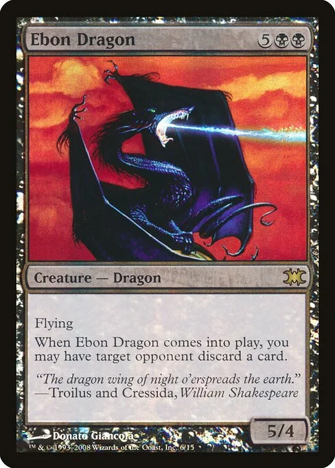 Ebon Dragon, carta Magic di tipo Creature — Dragon illustrata da Donato Giancola