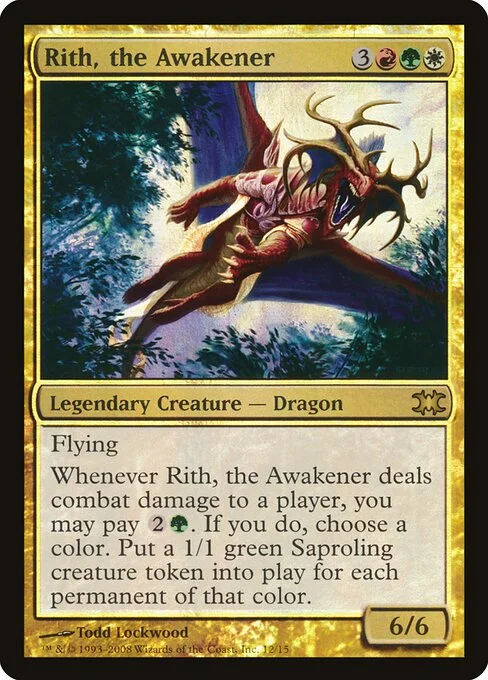 Rith, the Awakener, carta Magic di tipo Legendary Creature — Dragon illustrata da Todd Lockwood