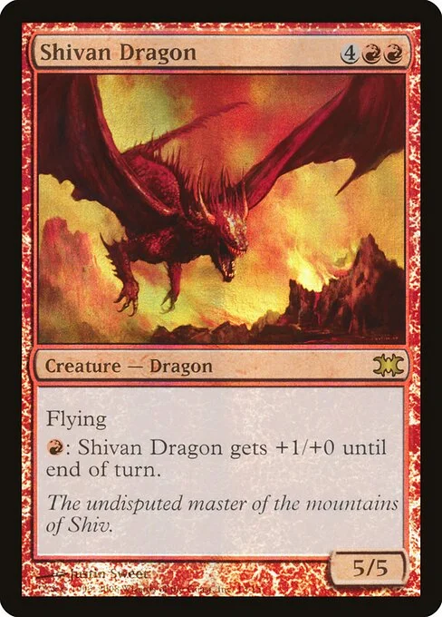Shivan Dragon, carta Magic di tipo Creature — Dragon illustrata da Justin Sweet