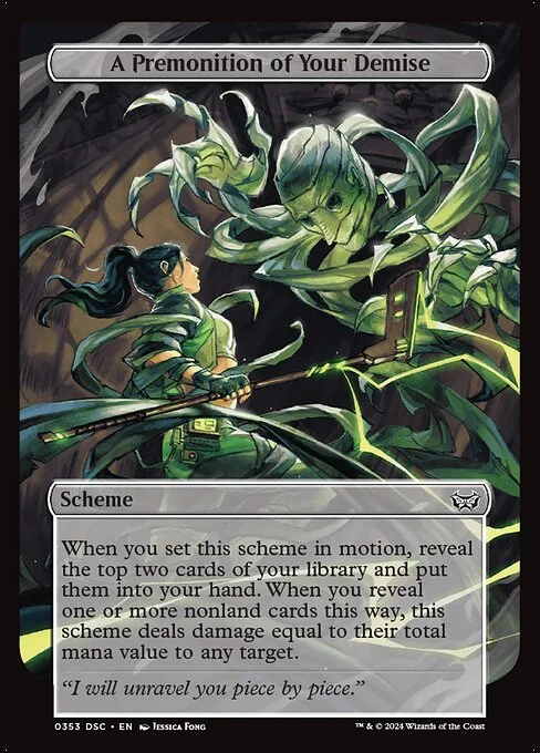 A Premonition of Your Demise, carta Magic di tipo Scheme illustrata da Jessica Fong