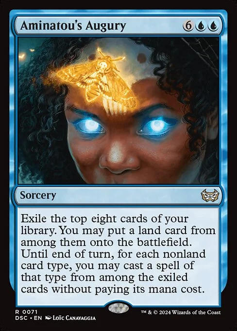Aminatou's Augury, carta Magic di tipo Sorcery illustrata da Loïc Canavaggia