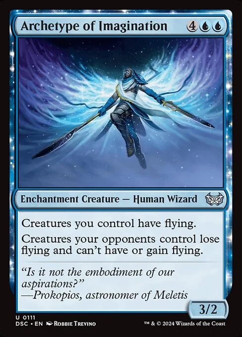 Archetype of Imagination, carta Magic di tipo Enchantment Creature — Human Wizard illustrata da Robbie Trevino