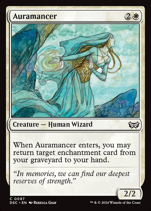 Auramancer, carta Magic di tipo Creature — Human Wizard illustrata da Rebecca Guay