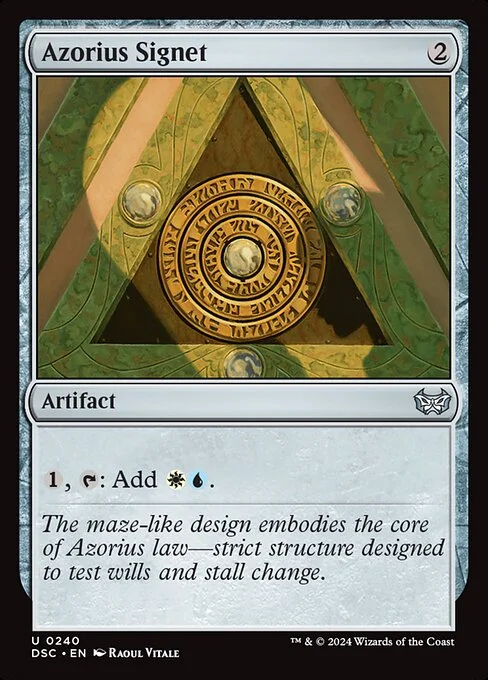 Azorius Signet, carta Magic di tipo Artifact illustrata da Raoul Vitale