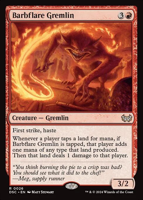 Barbflare Gremlin, carta Magic di tipo Creature — Gremlin illustrata da Matt Stewart