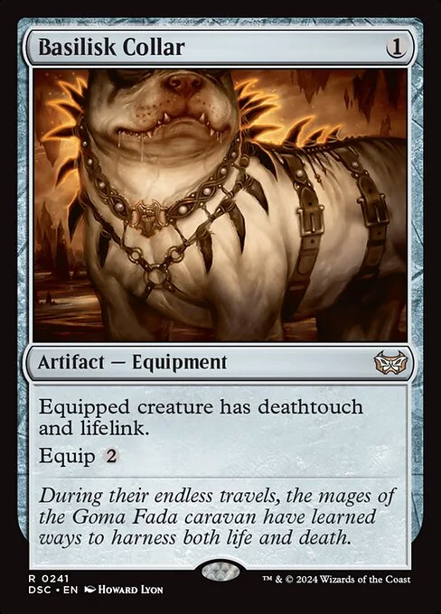 Basilisk Collar, carta Magic di tipo Artifact — Equipment illustrata da Howard Lyon