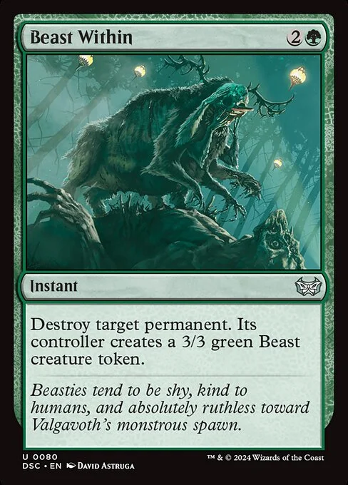 Beast Within, carta Magic di tipo Instant illustrata da David Astruga