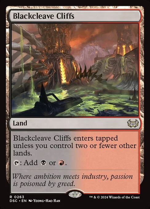 Blackcleave Cliffs, carta Magic di tipo Land illustrata da Yeong-Hao Han