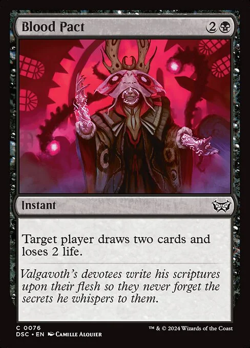 Blood Pact, carta Magic di tipo Instant illustrata da Camille Alquier