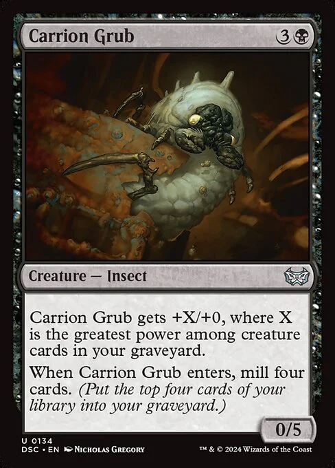 Carrion Grub, carta Magic di tipo Creature — Insect illustrata da Nicholas Gregory