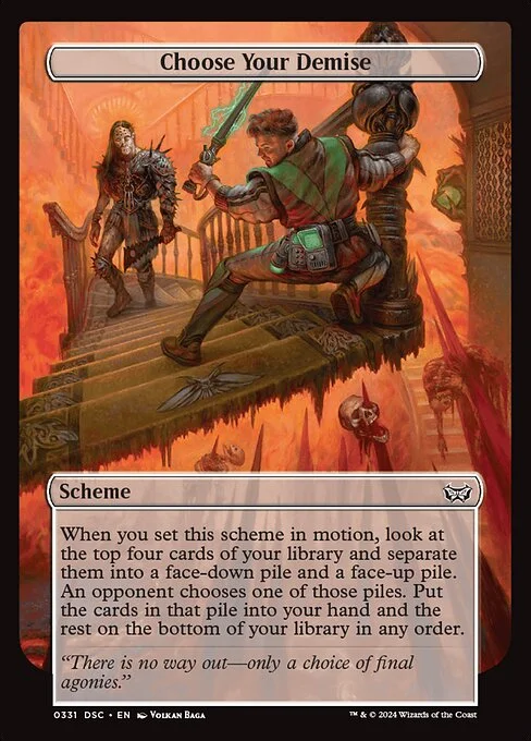 Choose Your Demise, carta Magic di tipo Scheme illustrata da Volkan Baǵa