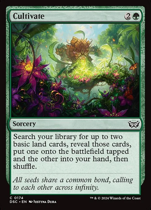 Cultivate, carta Magic di tipo Sorcery illustrata da Justyna Dura