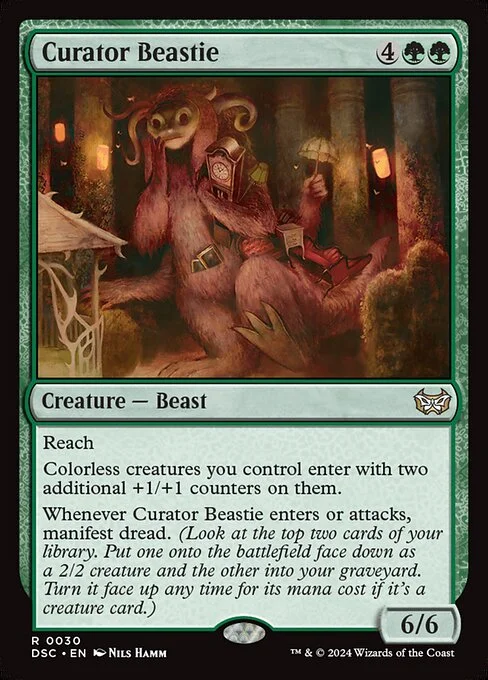 Curator Beastie, carta Magic di tipo Creature — Beast illustrata da Nils Hamm