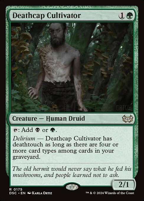 Deathcap Cultivator, carta Magic di tipo Creature — Human Druid illustrata da Karla Ortiz