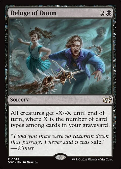 Deluge of Doom, carta Magic di tipo Sorcery illustrata da Nereida