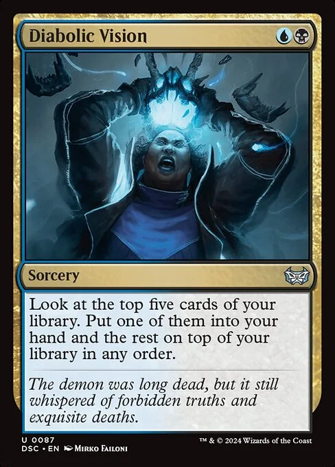 Diabolic Vision, carta Magic di tipo Sorcery illustrata da Mirko Failoni