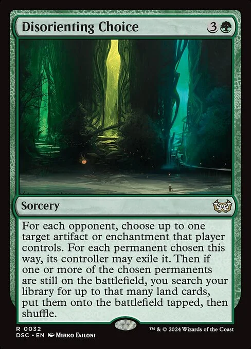 Disorienting Choice, carta Magic di tipo Sorcery illustrata da Mirko Failoni