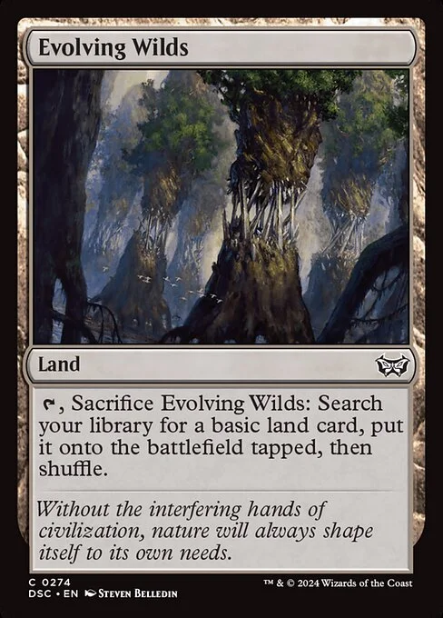 Evolving Wilds, carta Magic di tipo Land illustrata da Steven Belledin