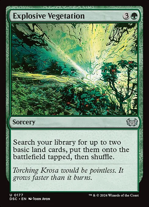 Explosive Vegetation, carta Magic di tipo Sorcery illustrata da John Avon