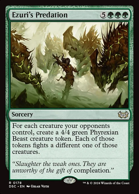 Ezuri's Predation, carta Magic di tipo Sorcery illustrata da Uriah Voth