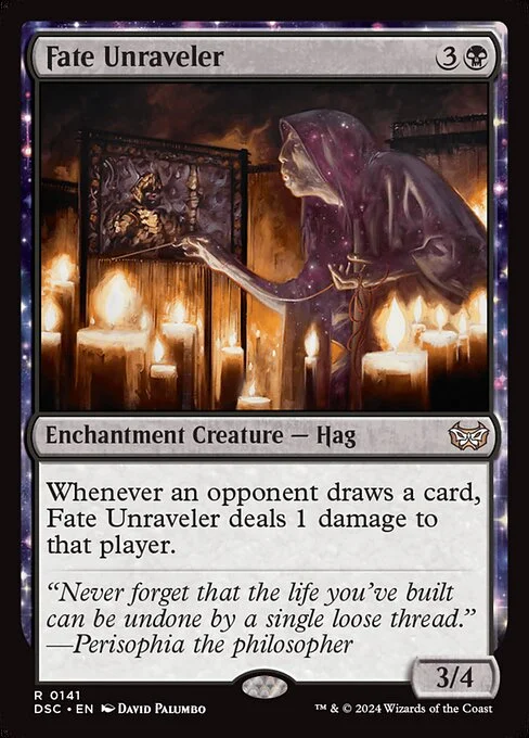 Fate Unraveler, carta Magic di tipo Enchantment Creature — Hag illustrata da David Palumbo