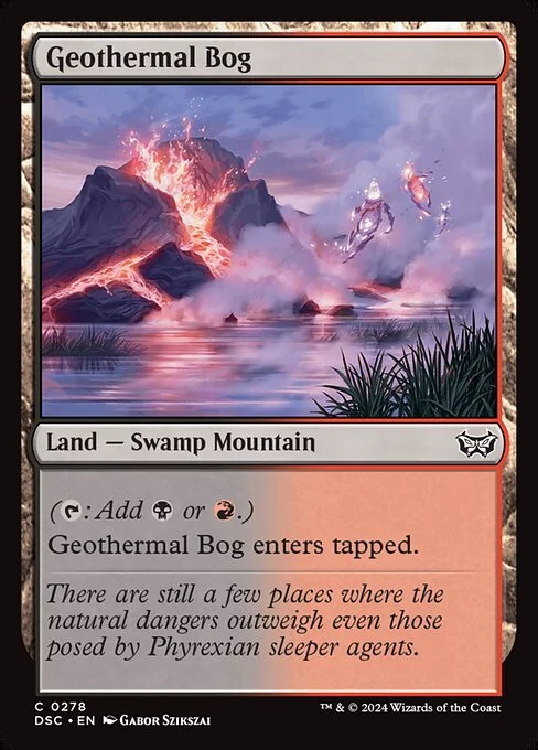 Geothermal Bog, carta Magic di tipo Land — Swamp Mountain illustrata da Gabor Szikszai