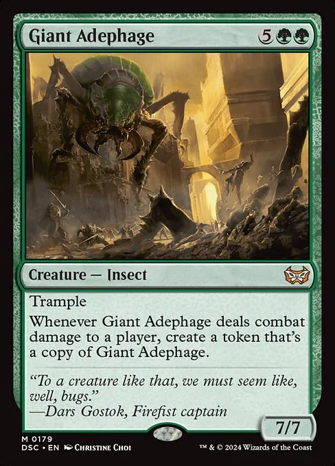 Giant Adephage, carta Magic di tipo Creature — Insect illustrata da Christine Choi