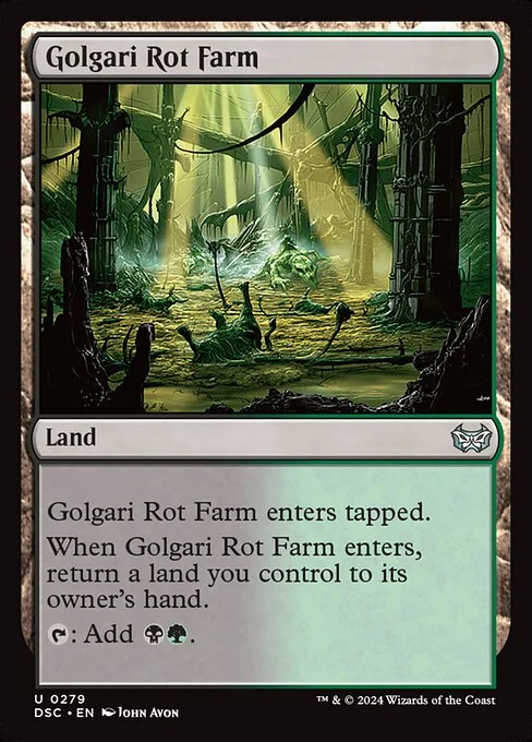 Golgari Rot Farm, carta Magic di tipo Land illustrata da John Avon