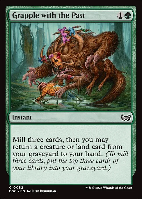 Grapple with the Past, carta Magic di tipo Instant illustrata da Filip Burburan
