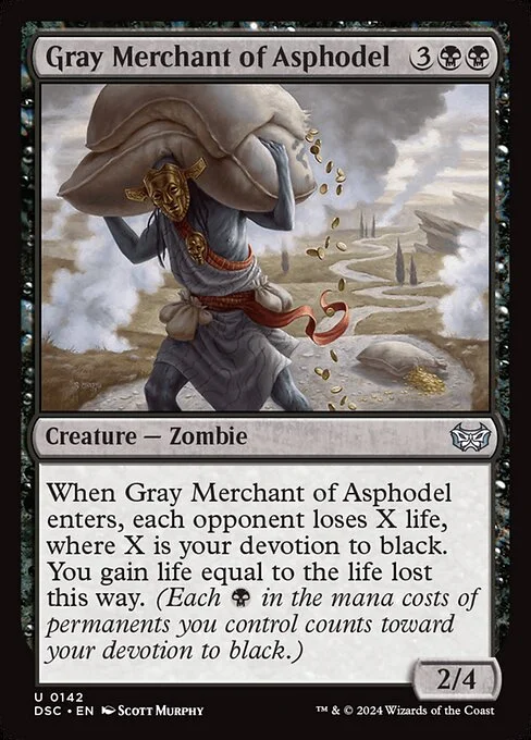 Gray Merchant of Asphodel, carta Magic di tipo Creature — Zombie illustrata da Scott Murphy