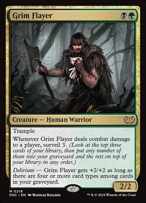 Grim Flayer, carta Magic di tipo Creature — Human Warrior illustrata da Mathias Kollros