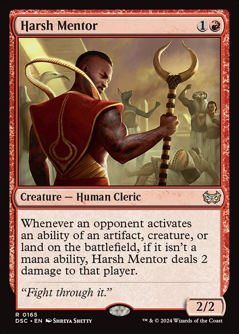 Harsh Mentor, carta Magic di tipo Creature — Human Cleric illustrata da Shreya Shetty