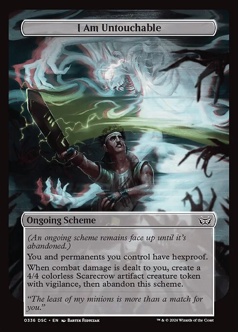 I Am Untouchable, carta Magic di tipo Ongoing Scheme illustrata da Bartek Fedyczak