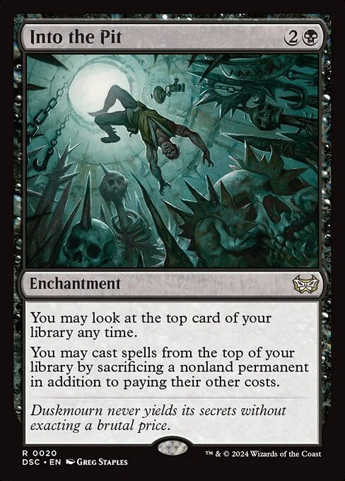 Into the Pit, carta Magic di tipo Enchantment illustrata da Greg Staples