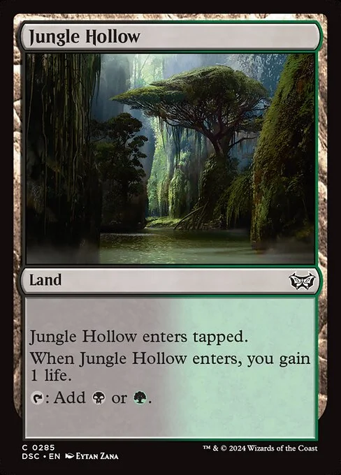Jungle Hollow, carta Magic di tipo Land illustrata da Eytan Zana