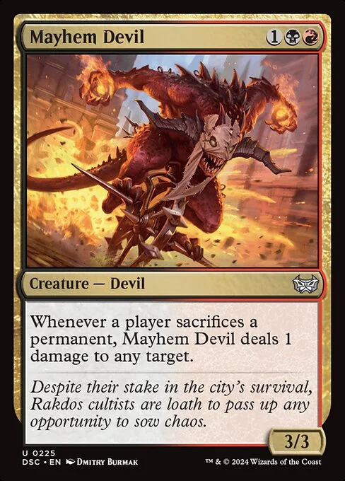 Mayhem Devil, carta Magic di tipo Creature — Devil illustrata da Dmitry Burmak