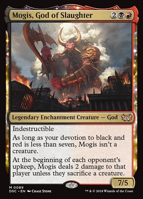 Mogis, God of Slaughter, carta Magic di tipo Legendary Enchantment Creature — God illustrata da Chase Stone