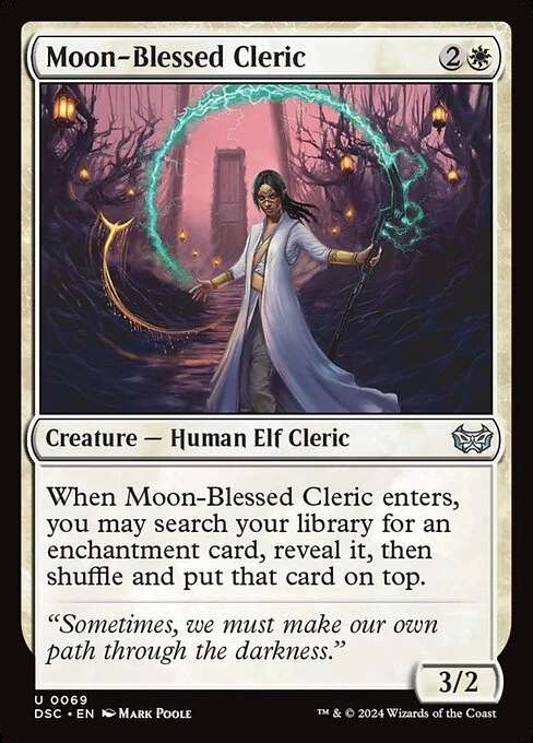 Moon-Blessed Cleric, carta Magic di tipo Creature — Human Elf Cleric illustrata da Mark Poole