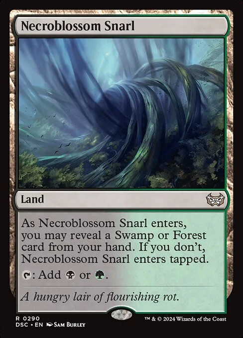 Necroblossom Snarl, carta Magic di tipo Land illustrata da Sam Burley