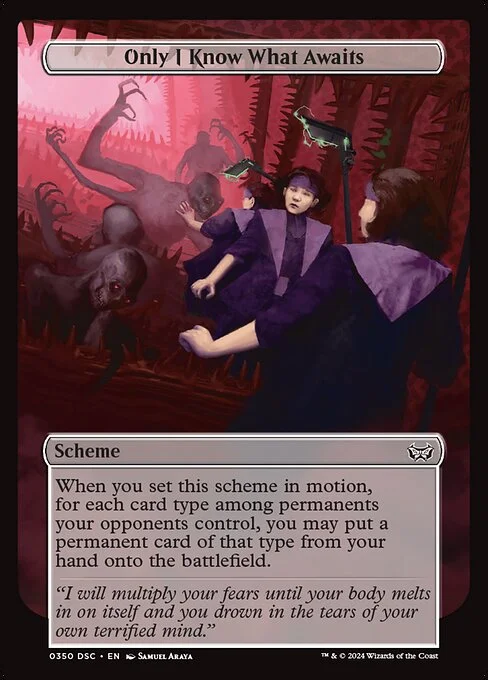 Only I Know What Awaits, carta Magic di tipo Scheme illustrata da Samuel Araya