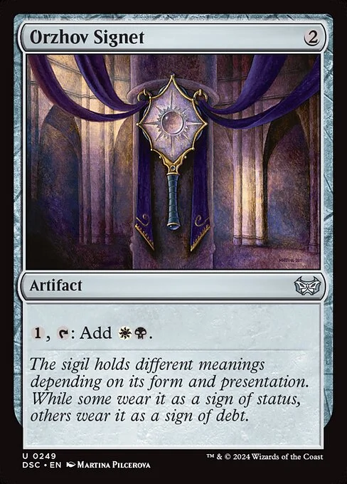 Orzhov Signet, carta Magic di tipo Artifact illustrata da Martina Pilcerova