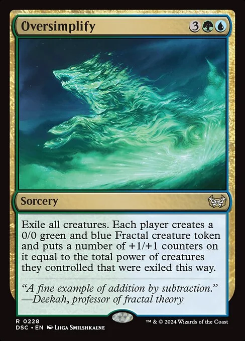 Oversimplify, carta Magic di tipo Sorcery illustrata da Liiga Smilshkalne