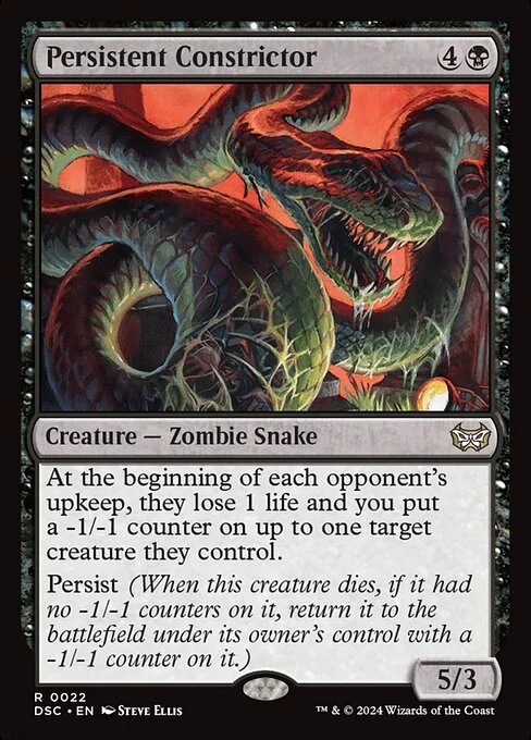 Persistent Constrictor, carta Magic di tipo Creature — Zombie Snake illustrata da Steve Ellis