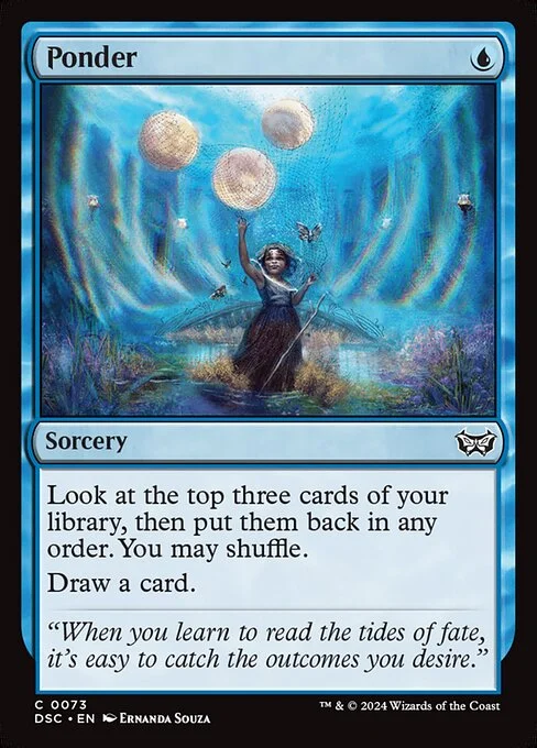 Ponder, carta Magic di tipo Sorcery illustrata da Ernanda Souza