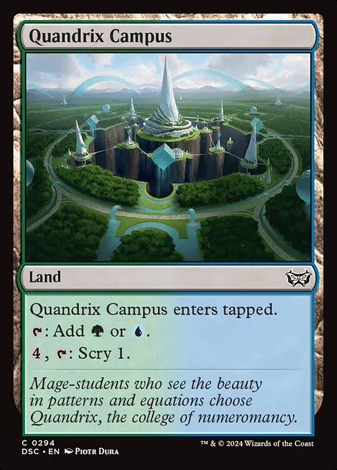 Quandrix Campus, carta Magic di tipo Land illustrata da Piotr Dura