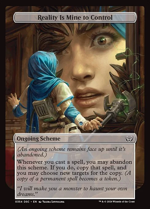 Reality Is Mine to Control, carta Magic di tipo Ongoing Scheme illustrata da Valera Lutfullina