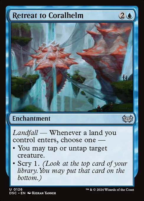 Retreat to Coralhelm, carta Magic di tipo Enchantment illustrata da Kieran Yanner